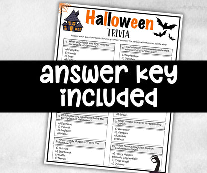 Halloween Trivia, Spooky Theme Birthday, Seniors Trivia Night, Sunday School, Women Ministry, family reunion, Ghost game, first birthday-Holidays -TheHustlingCatLady-Party Games
