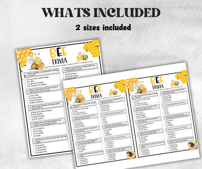 Bee Trivia, Bee Theme Birthday, Seniors Trivia Night, Sunday School, Women Ministry, family reunion game, first birthday, bridal shower game-Holidays -TheHustlingCatLady-Party Games