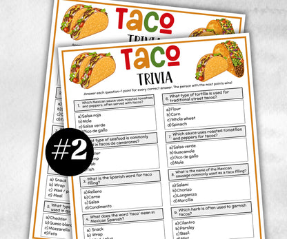Taco Party Trivia, Cinco De Mayo Game, Mexican Party, Taco Tuesday, Fiesta Party Game, Mexican Fiesta Party, Mexican Fiesta Trivia, Summer-Holidays -TheHustlingCatLady-Party Games