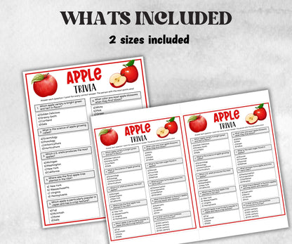 Apple Trivia Game, Fall Trivia Game, Thanksgiving, Apple Baby Shower, Fall Autumn Party Game, fall festival activity, classroom game, church-Holidays -TheHustlingCatLady-Party Games