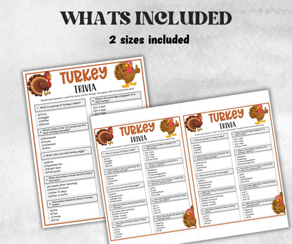 Turkey Trivia Game, Thanksgiving Friendsgiving Game, Thanksgiving Quiz, Thanksgiving Party, Fall Trivia Game, Gobble Gobble Turkey Game-Holidays -TheHustlingCatLady-Party Games