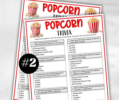 Popcorn Trivia, Movie Night, Popcorn Bar Activity, Family Game Night, Fast Food Trivia, Church Activity, Award Ceremony, Ready To Pop Quiz-Holidays -TheHustlingCatLady-Party Games