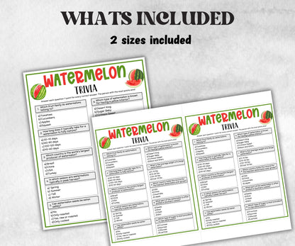 Watermelon Trivia, Summer Watermelon, Watermelon Party, Family Game Night, Holiday Party, National Watermelon, Watermelon Baby Birthday,-Holidays -TheHustlingCatLady-Party Games