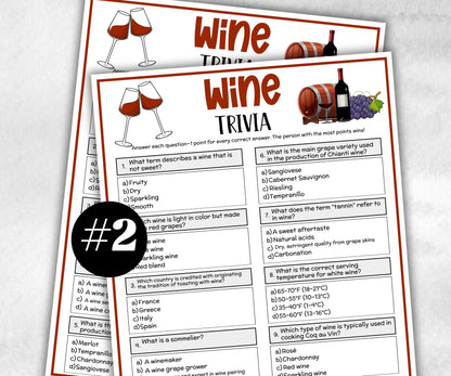 Wine Trivia Game, Wine Tasting Party, Wine Themed Party, Bridal Shower Game, Bachelorette Wine Cheese Party, Trivia Game Night, Dinner Party-Holidays -TheHustlingCatLady-Party Games