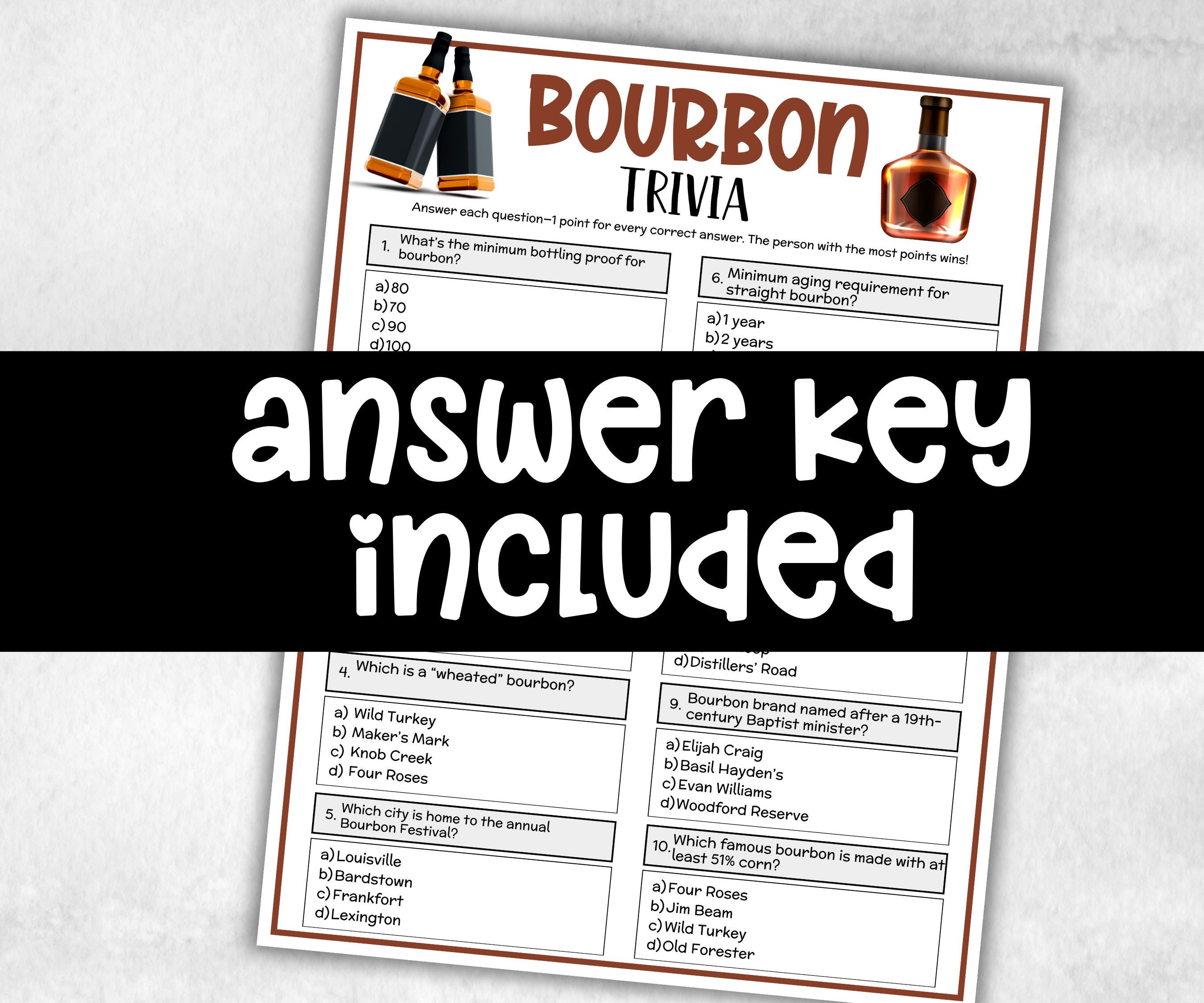 Bourbon Trivia Games, Whiskey Theme, Bourbon racing Game, Kentucky Derby Game,Whiskey Bourbon Tasting, Bachelor Party Game, Adult Party Game-Holidays -TheHustlingCatLady-Party Games