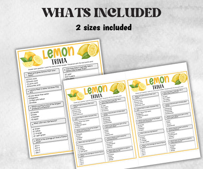 Lemon Trivia, Lemon Bridal Shower, Lemon Baby Shower, Wedding Shower, Citrus Bridal Shower, Baby Trivia, Couple Shower activity,Lemon Bridal-Holidays -TheHustlingCatLady-Party Games