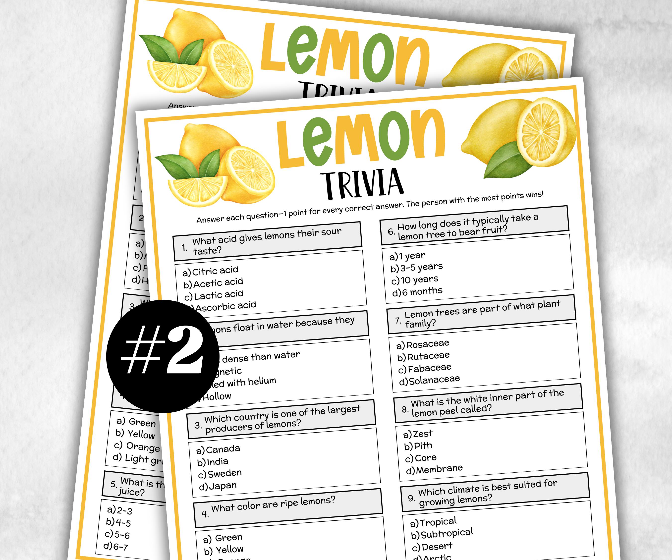 Lemon Trivia, Lemon Bridal Shower, Lemon Baby Shower, Wedding Shower, Citrus Bridal Shower, Baby Trivia, Couple Shower activity,Lemon Bridal-Holidays -TheHustlingCatLady-Party Games