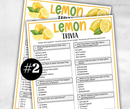 Lemon Trivia, Lemon Bridal Shower, Lemon Baby Shower, Wedding Shower, Citrus Bridal Shower, Baby Trivia, Couple Shower activity,Lemon Bridal-Holidays -TheHustlingCatLady-Party Games