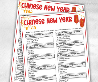 Chinese New Year Trivia, Lunar new year trivia, CNY 2026, family reunion party, educational trivia, dinner party games, senior game night-Holidays -TheHustlingCatLady-Party Games