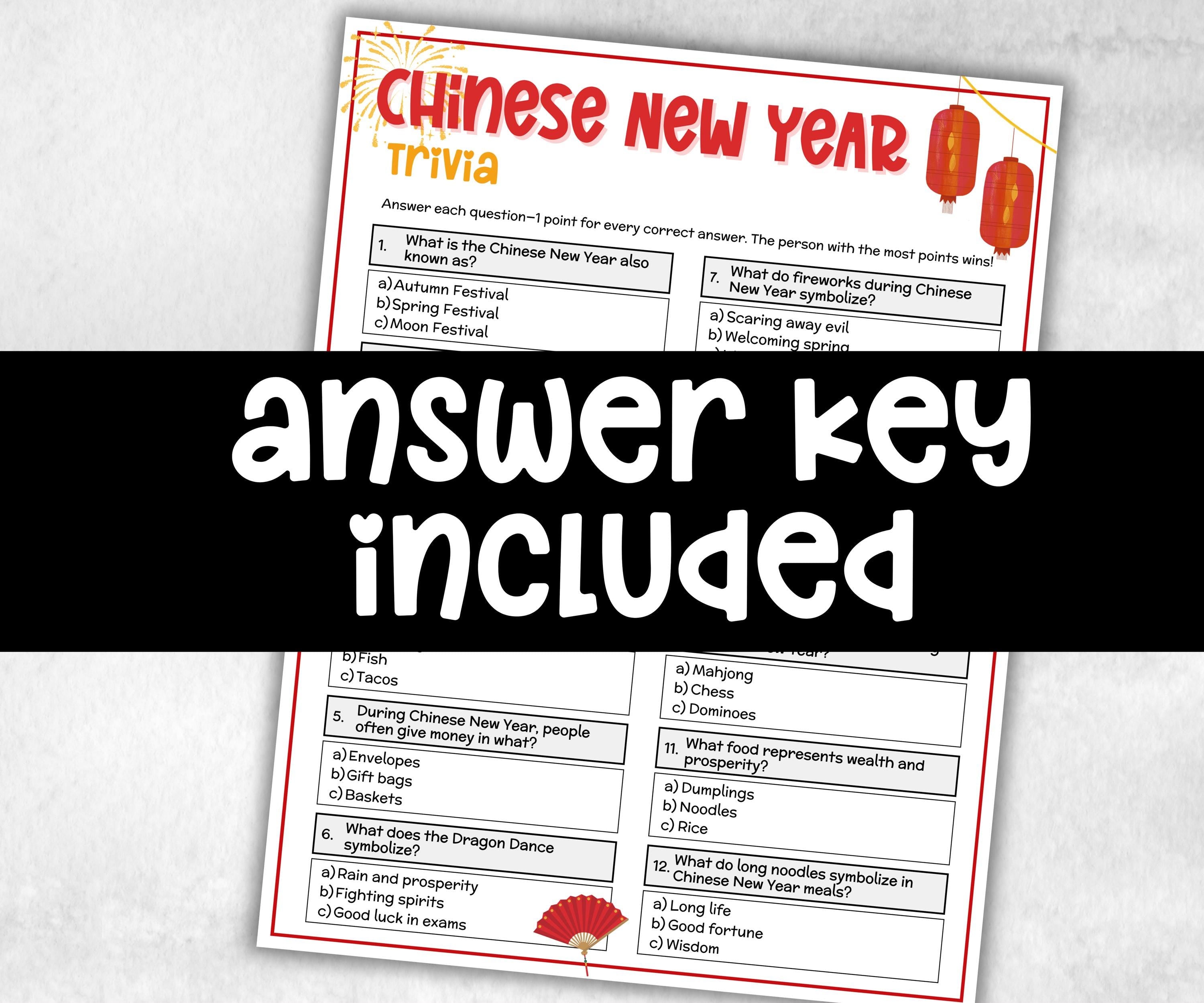 Chinese New Year Trivia, Lunar new year trivia, CNY 2026, family reunion party, educational trivia, dinner party games, senior game night-Holidays -TheHustlingCatLady-Party Games