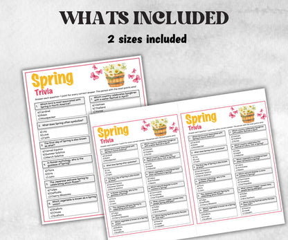Spring Trivia, Spring Activity, Trivia Questions, Game For Seniors, Garden Party Spring Break, Family Game Night, Group Game, kid adult teen-Holidays -TheHustlingCatLady-Party Games