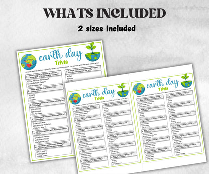 Earth Day Trivia Questions, Game For Seniors, Family Game Night, Group Game, kid adult teen senior, Earth Day Quiz, Earth Day Activity game-Holidays -TheHustlingCatLady-Party Games