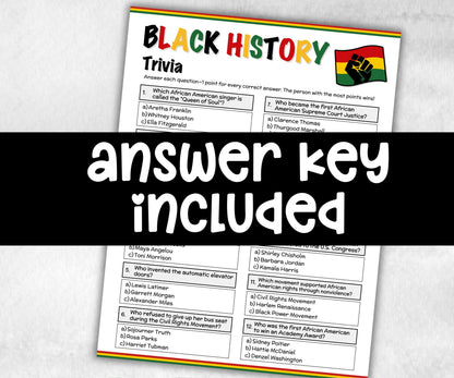 Black History Trivia, Black History Month, African American Quiz, Juneteenth Trivia, Educational Game, Black Lives Matter, Kwanza activity-Holidays -TheHustlingCatLady-Party Games