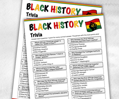 Black History Trivia, Black History Month, African American Quiz, Juneteenth Trivia, Educational Game, Black Lives Matter, Kwanza activity-Holidays -TheHustlingCatLady-Party Games