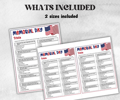 memorial day trivia, patriotic trivia, american indigenous party, american army quiz, Family Reunion, dinner party, army soldier military-Holidays -TheHustlingCatLady-Party Games