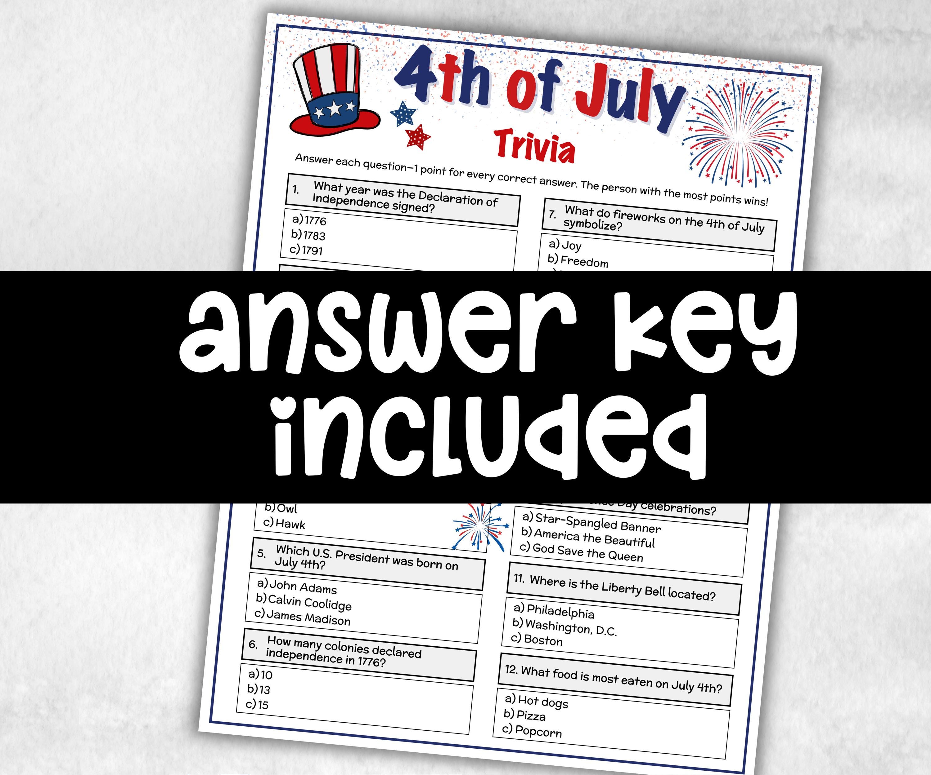 4th of july trivia, patriotic trivia, Fourth Of July Game, american army quiz, Family Reunion, 4Th Of July Activity, army soldier military-Holidays -TheHustlingCatLady-Party Games