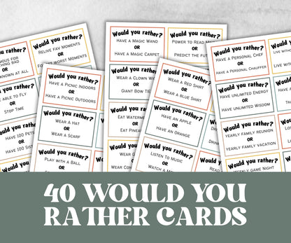 Senior Party Games Bundle, Family Game Night, senior conversations, Would you rather game, charades, most like a senior, Think Quick Trivia-Holidays -TheHustlingCatLady-Party Games