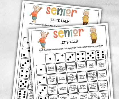 Senior Let's Talk game, Family Game Night, Dementia Activity, Retirement Games, Senior Citizens, Nursing Home Game, Senior Living Party game-Holidays -TheHustlingCatLady-Party Games