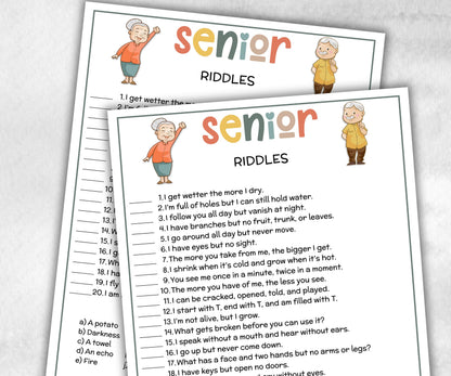 Senior fun Riddles, Family Game Night, Dementia Activity, Retirement Games, Senior Citizens, Nursing Home Game, Senior Living Party game-Holidays -TheHustlingCatLady-Party Games