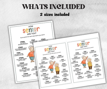 How senior are you, Family Game Night, Dementia Activity, Retirement Games, Senior Citizens, Nursing Home Game, Senior Living Party game-Holidays -TheHustlingCatLady-Party Games