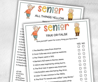 Senior True or False, Family Game Night, Dementia Activity, Retirement Games, Senior Citizens, Nursing Home Game, Senior Living Party game-Holidays -TheHustlingCatLady-Party Games