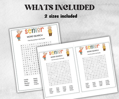Senior Word Search, Family Game Night, Dementia Activity, Retirement Games, Senior Citizens, Nursing Home Game, Senior Living Party game-Holidays -TheHustlingCatLady-Party Games