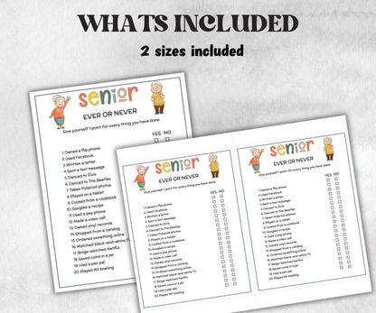 Senior Have You Ever, Family Game Night, Dementia Activity, Retirement Games, Senior Citizens, Nursing Home Game, Senior Living Party game-Holidays -TheHustlingCatLady-Party Games