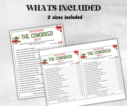 How well do you know coworker, Christmas Activity, holiday survey form, all about me, Office teambuilding, Coworker work pal, staff farewell-Holidays -TheHustlingCatLady-Party Games