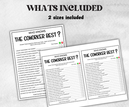Coworker birthday event game, Office teambuilding, who knows the staff, Office Icebreaker, boss manager, team member survey, farewell party-Holidays -TheHustlingCatLady-Party Games