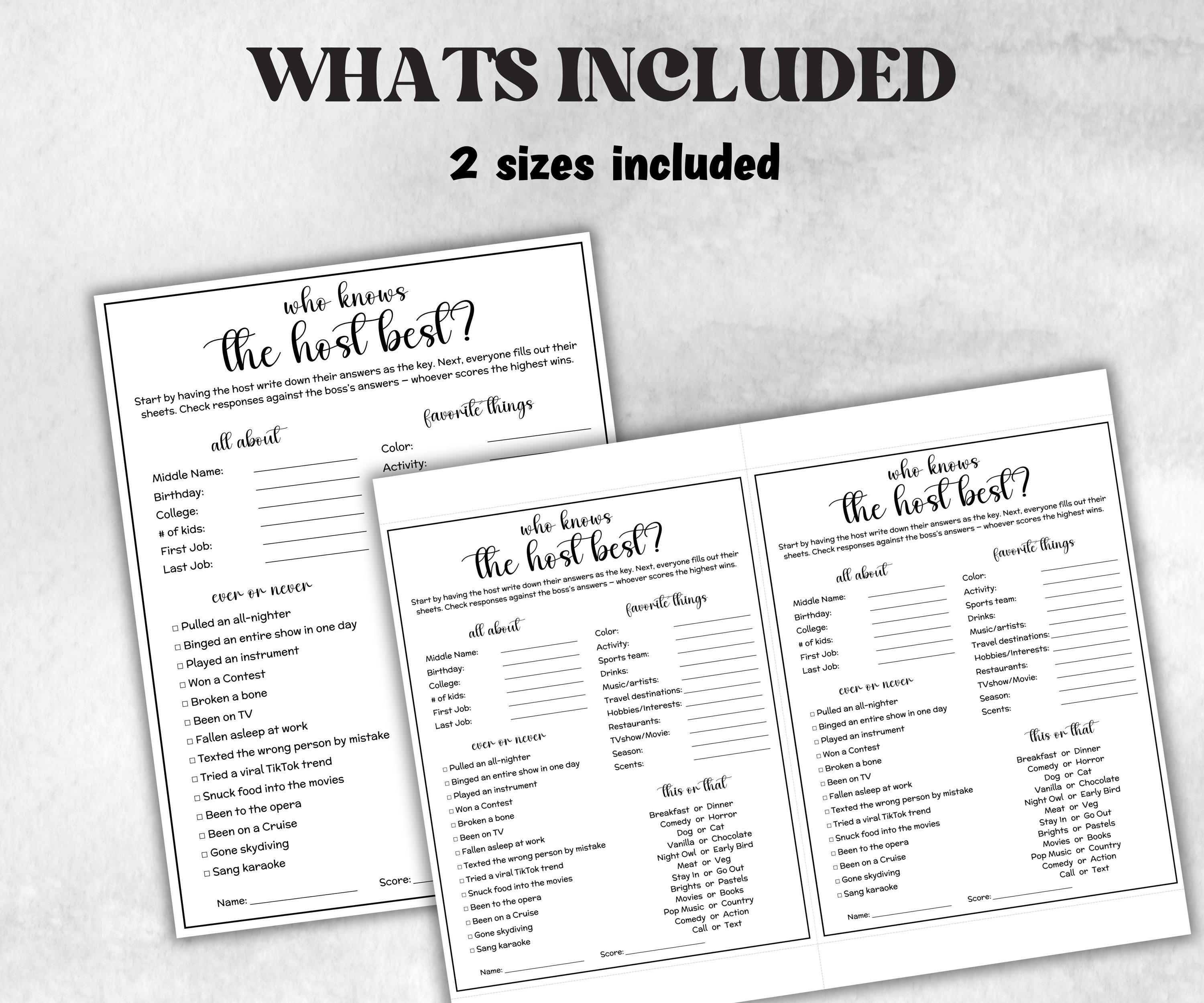 Who knows the host best, What would the host choose game, Farewell activity, wine cheese night, game night basket, holiday adult party game-Holidays -TheHustlingCatLady-Party Games
