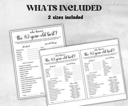 30th Birthday Game Idea, 30 year old 1995, who knows him her best, who knows her best, 30th BDay Party Decorations, miletone 1995 birthday-Holidays -TheHustlingCatLady-Party Games