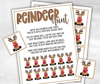 Reindeer scavenger hunt game, kids Reindeer games, xmas scavenger hunt, kids teens seniors, birthday themed party, school classroom games-Christmas -TheHustlingCatLady-Party Games