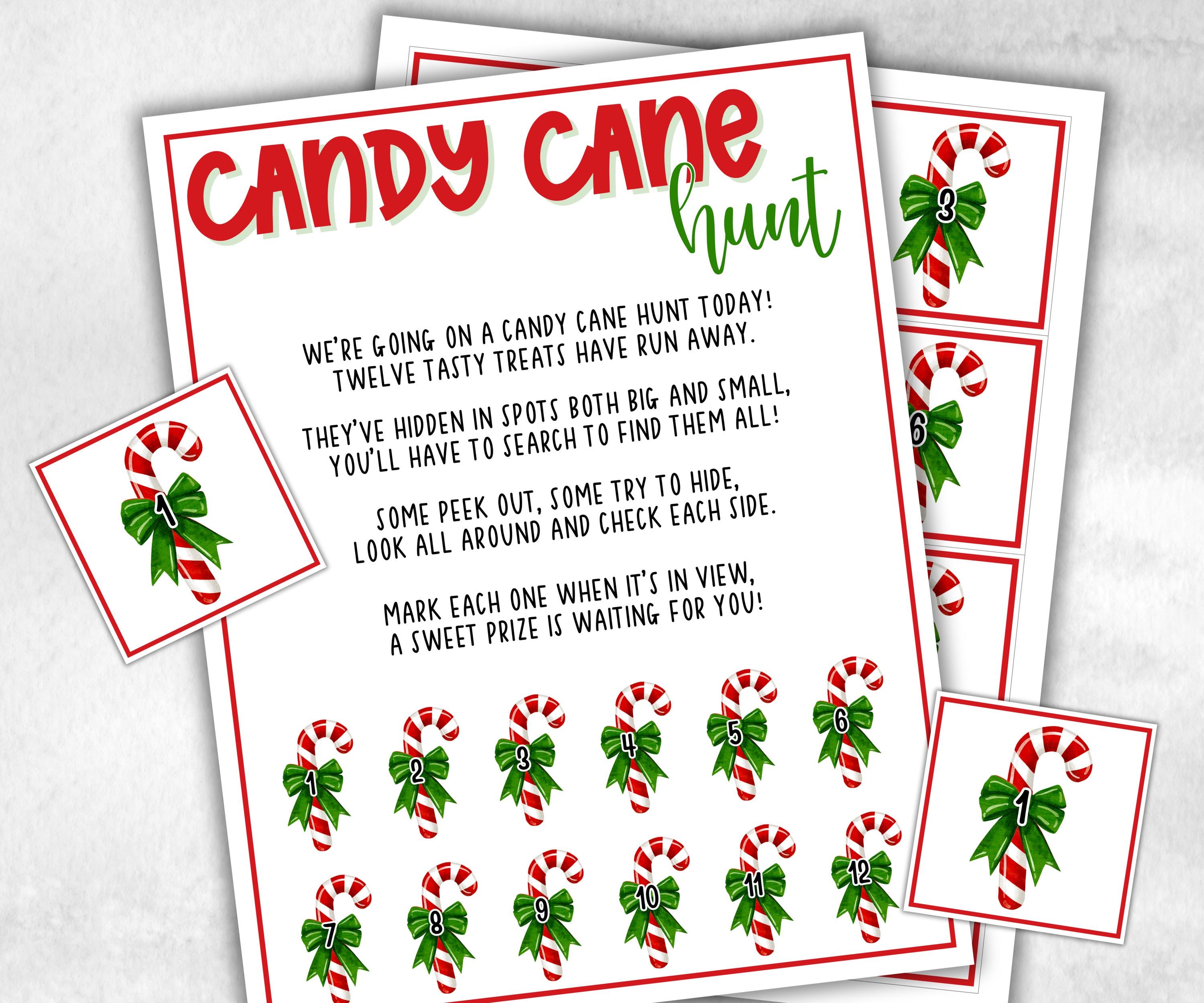 Candy Cane scavenger hunt game, kids Candy cane games, xmas scavenger hunt, kids teens seniors, birthday themed party, school classroom game-Christmas -TheHustlingCatLady-Party Games