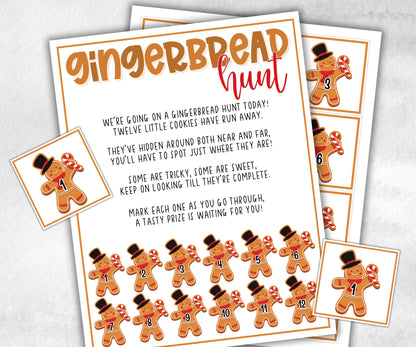 Gingerbread scavenger hunt game, kids gingerbread game, xmas scavenger hunt, kids teens senior, birthday themed party, school classroom game-Christmas -TheHustlingCatLady-Party Games