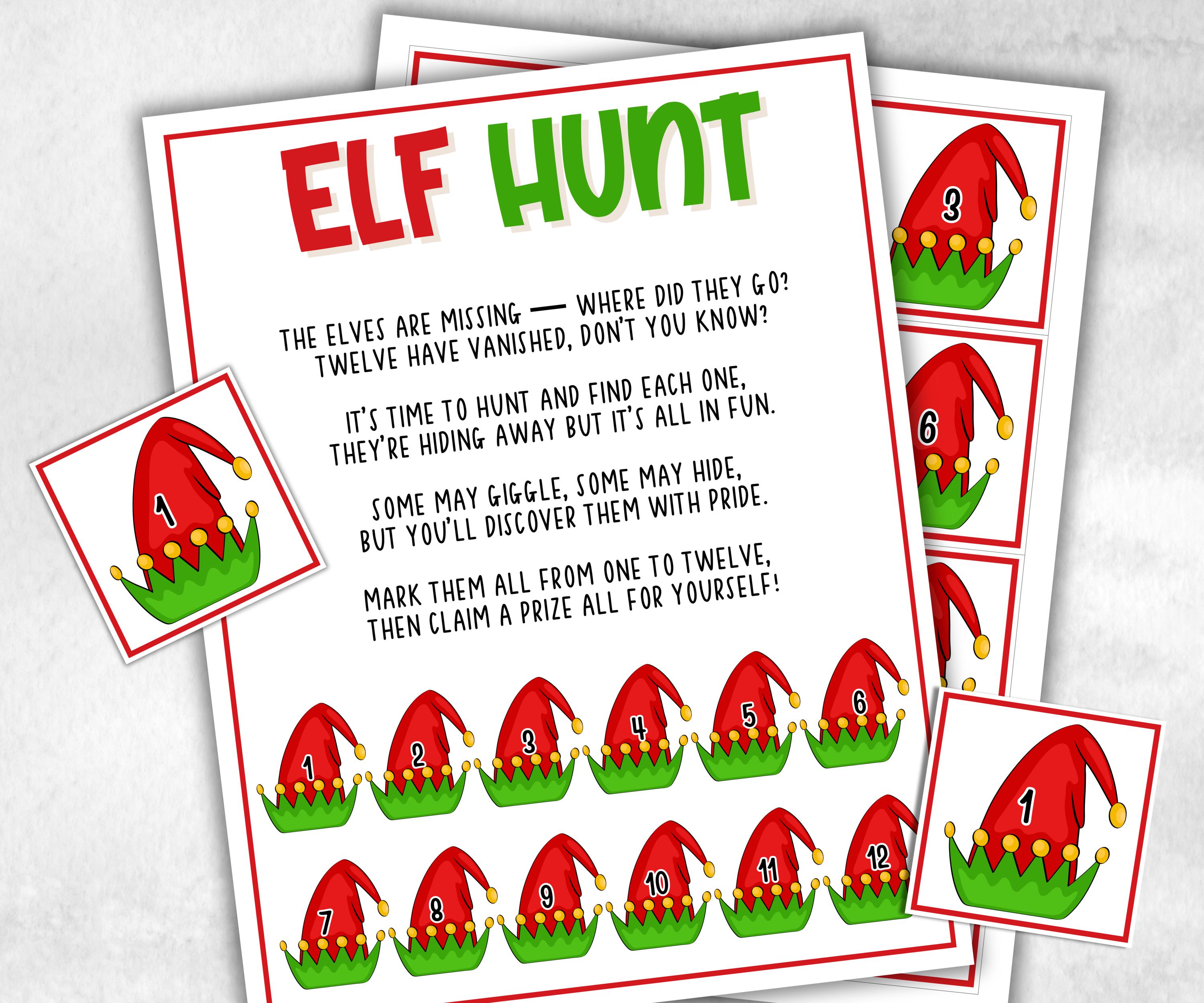 North pole Elf scavenger hunt game, kids Elf hunt game, xmas scavenger hunt, kids teens senior, mischief elf hunt, school classroom game-Christmas -TheHustlingCatLady-Party Games