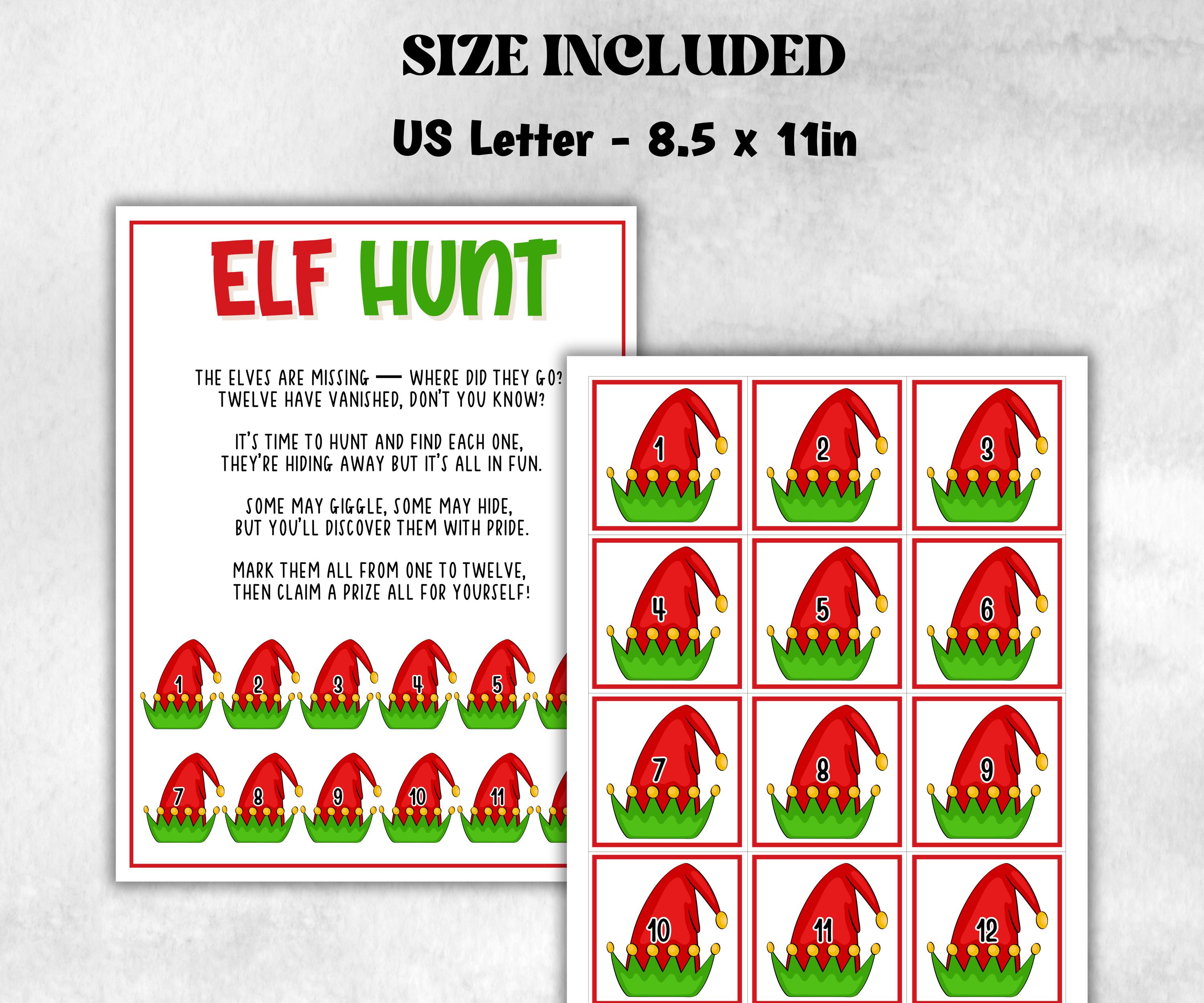 North pole Elf scavenger hunt game, kids Elf hunt game, xmas scavenger hunt, kids teens senior, mischief elf hunt, school classroom game-Christmas -TheHustlingCatLady-Party Games