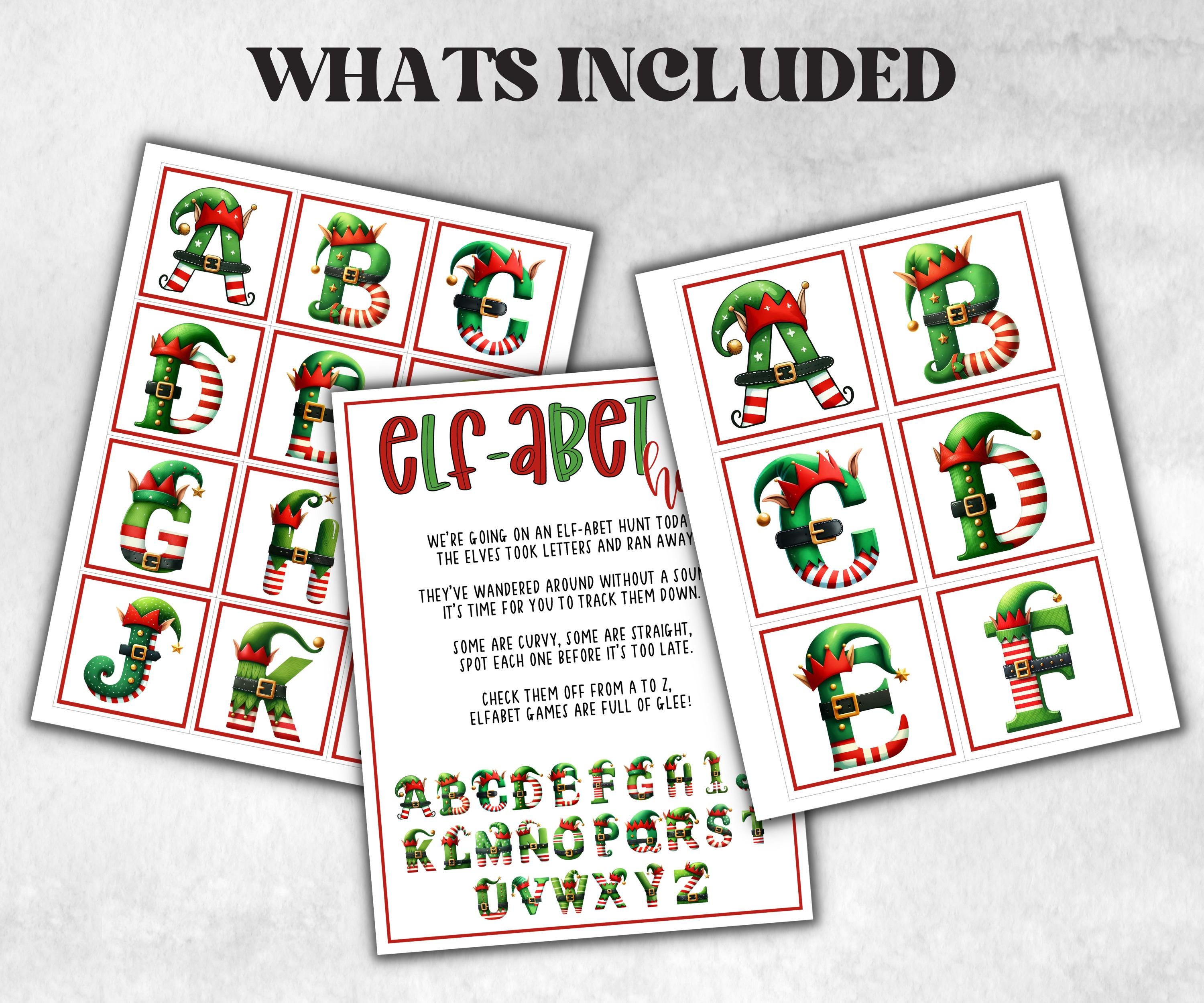 North pole Elf-abet scavenger hunt game, kids Elf hunt game, xmas scavenger hunt, kids teens senior, mischief elf hunt, school classroom-Christmas -TheHustlingCatLady-Party Games