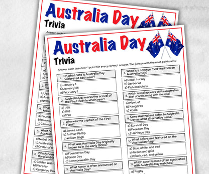 Australia Day Trivia, Road Trip, Big Things Australia, Australian BBQ, Aussie Party, Aussie Pub Trivia, Iconic Australian, Road Trip Quiz-Holidays -TheHustlingCatLady-Party Games