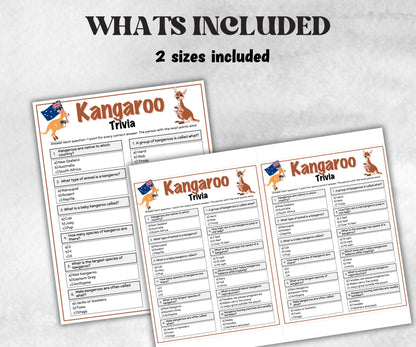 Kangaroo Trivia, Road Trip, Big Things Australia, Australian BBQ, Aussie Party, Aussie Pub Trivia, Iconic Australian, animal Quiz-Holidays -TheHustlingCatLady-Party Games