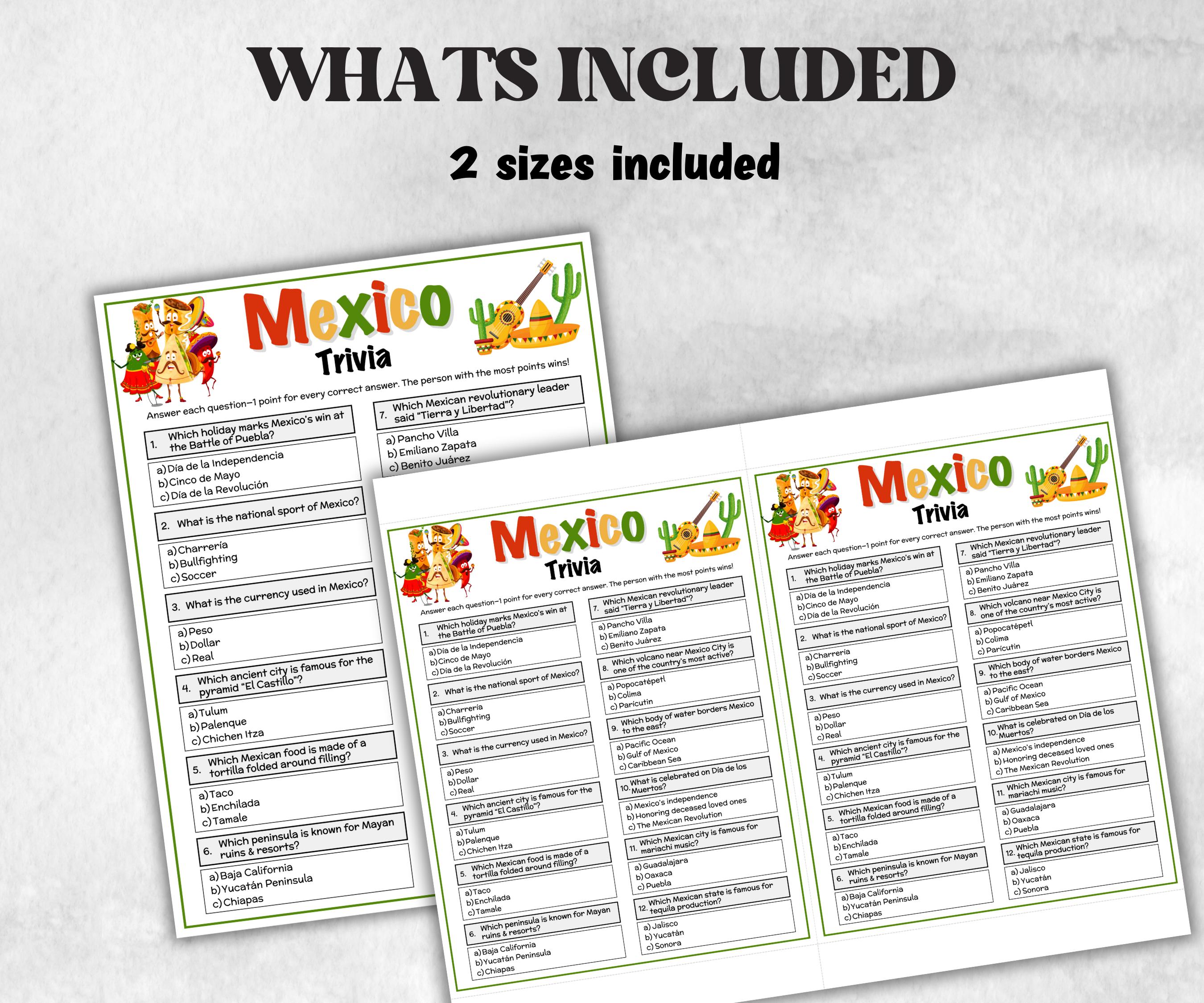 Mexican Trivia Game, Cinco De Mayo, Party Game, Fiesta Party Games, Taco Party, Mexican Fiesta Party, Adults Taco Tuesday, Family Game Night-Holidays -TheHustlingCatLady-Party Games