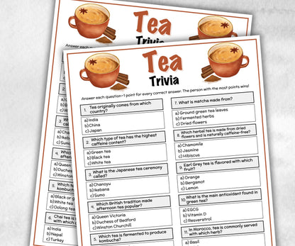 Tea Trivia, Tea Party Birthday Activities,Afternoon Tea Party, Garden Tea Party, Ladies Tea Party, Womens Ministry, Kids Tea Party Etiquette-Holidays -TheHustlingCatLady-Party Games