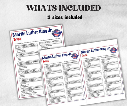 Martin Luther King Trivia, Mlk Day Game, Black History Month, Patriotic Game, King Holiday, Patriotic Party, Black Jeopardy, America Game-Holidays -TheHustlingCatLady-Party Games