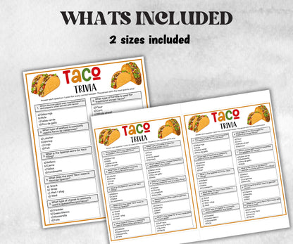 Taco Party Trivia, Cinco De Mayo Game, Mexican Party, Taco Tuesday, Fiesta Party Game, Mexican Fiesta Party, Mexican Fiesta Trivia, Summer-Holidays -TheHustlingCatLady-Party Games