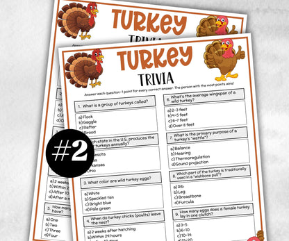 Turkey Trivia Game, Thanksgiving Friendsgiving Game, Thanksgiving Quiz, Thanksgiving Party, Fall Trivia Game, Gobble Gobble Turkey Game-Holidays -TheHustlingCatLady-Party Games