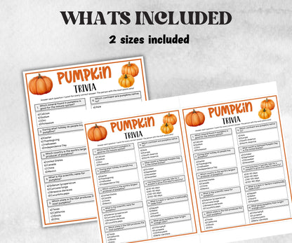 Pumpkin Trivia, Fall Baby Shower, Thanksgiving Game, Baby Shower Trivia, Office Party Games, Halloween Party Game, dinner party, school-Holidays -TheHustlingCatLady-Party Games
