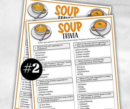 Soup Trivia Game, Soup Competition, Winter Icebreaker, Soup Theme Party, Potluck Contest, Rainy Day Snow Day,Soup Party, Soup Cook Off Theme-Holidays -TheHustlingCatLady-Party Games