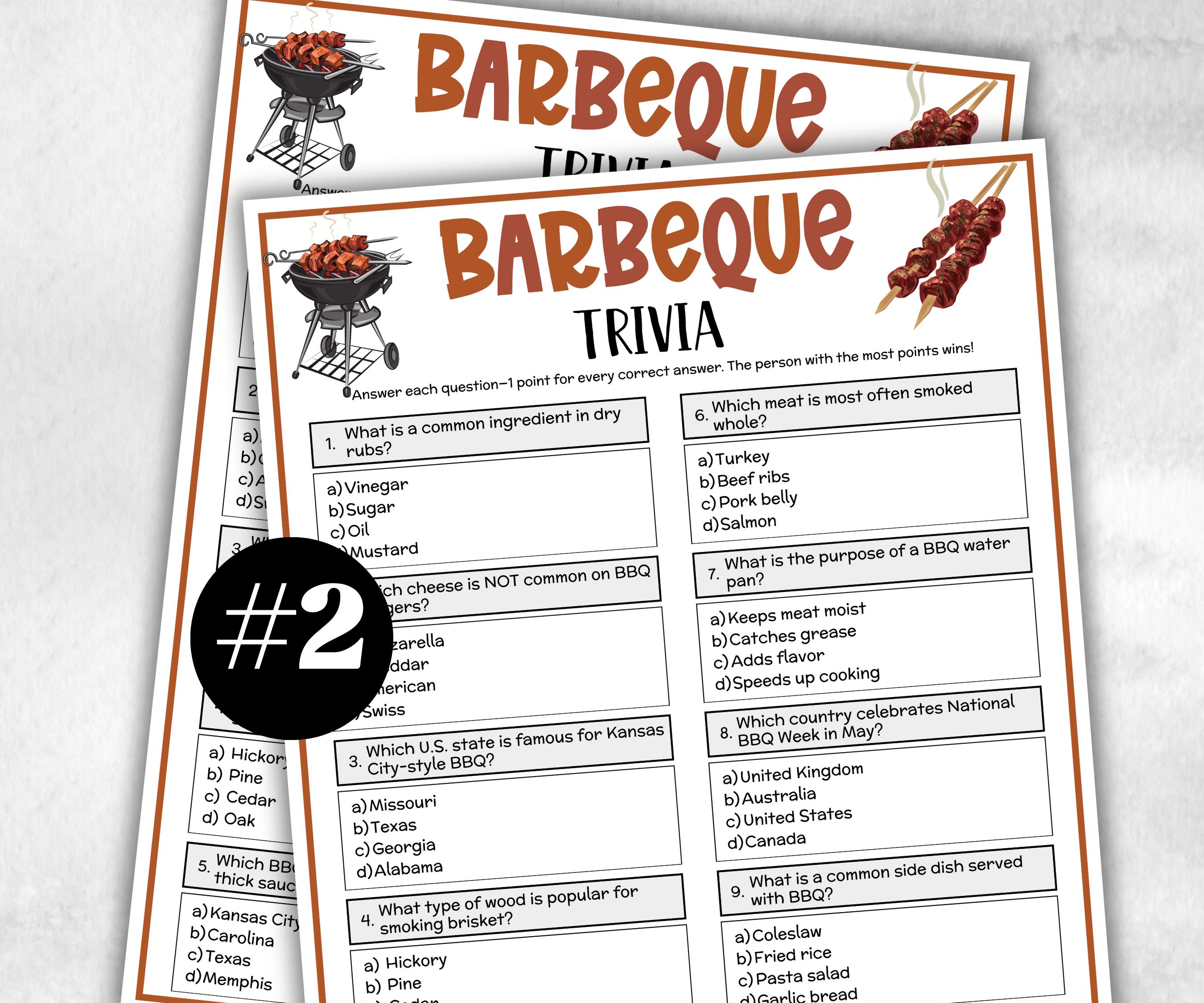 Bbq Trivia Game, Summer Break Barbeque, Backyard Bbq, Family Reunion Game, Foodie Trivia Game, Family game Night, Kid Adult Teen, Summer Bbq-Holidays -TheHustlingCatLady-Party Games