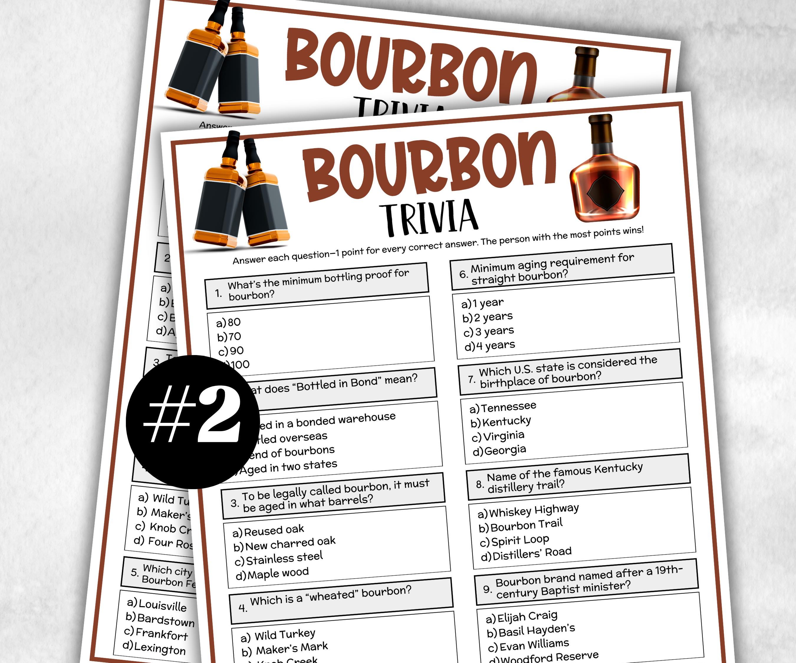 Bourbon Trivia Games, Whiskey Theme, Bourbon racing Game, Kentucky Derby Game,Whiskey Bourbon Tasting, Bachelor Party Game, Adult Party Game-Holidays -TheHustlingCatLady-Party Games