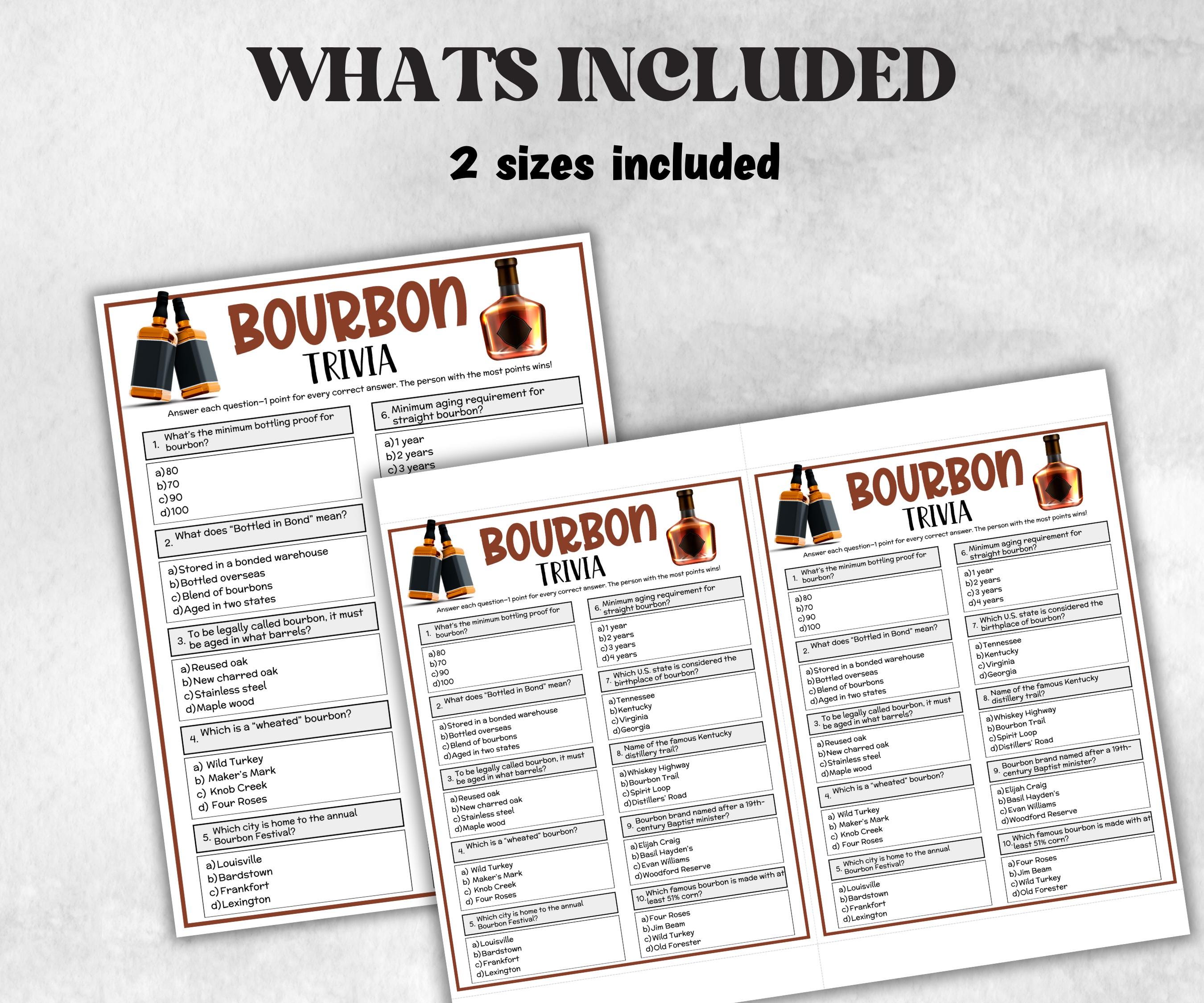 Bourbon Trivia Games, Whiskey Theme, Bourbon racing Game, Kentucky Derby Game,Whiskey Bourbon Tasting, Bachelor Party Game, Adult Party Game-Holidays -TheHustlingCatLady-Party Games