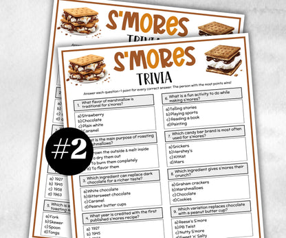 S'Mores Trivia Game, Camping Party Game, Church Activity, Summer Icebreaker, Smores 1st Birthday, Campfire Camping Birthday, Smores Shower-Holidays -TheHustlingCatLady-Party Games